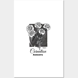 January birth flower - Carnation Posters and Art